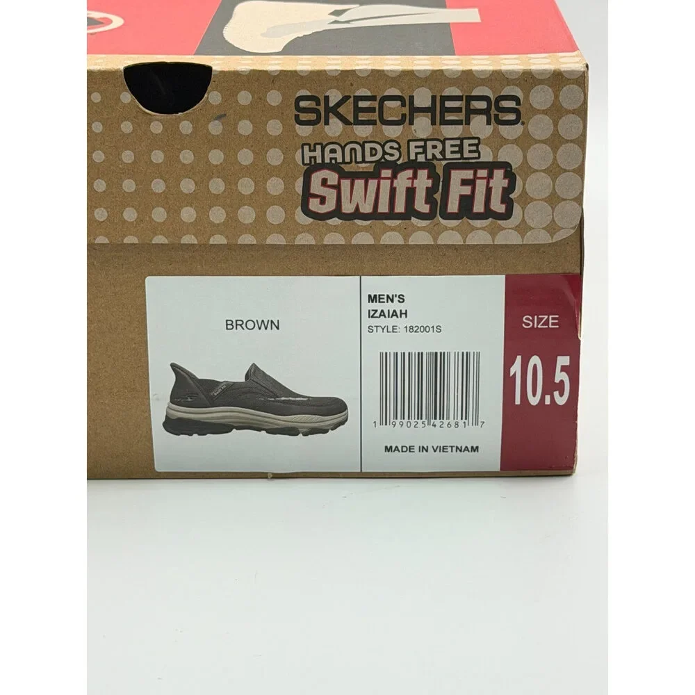 Skechers Men’s Hands Free Slip-ins Izaiah Brown Slip-On Sneakers Size 10.5